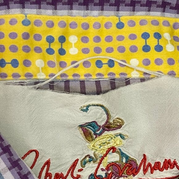 Robert Graham Men's Multicolor Striped Long Sleeve Button Down Shirt Size 2XL - Picture 9 of 10